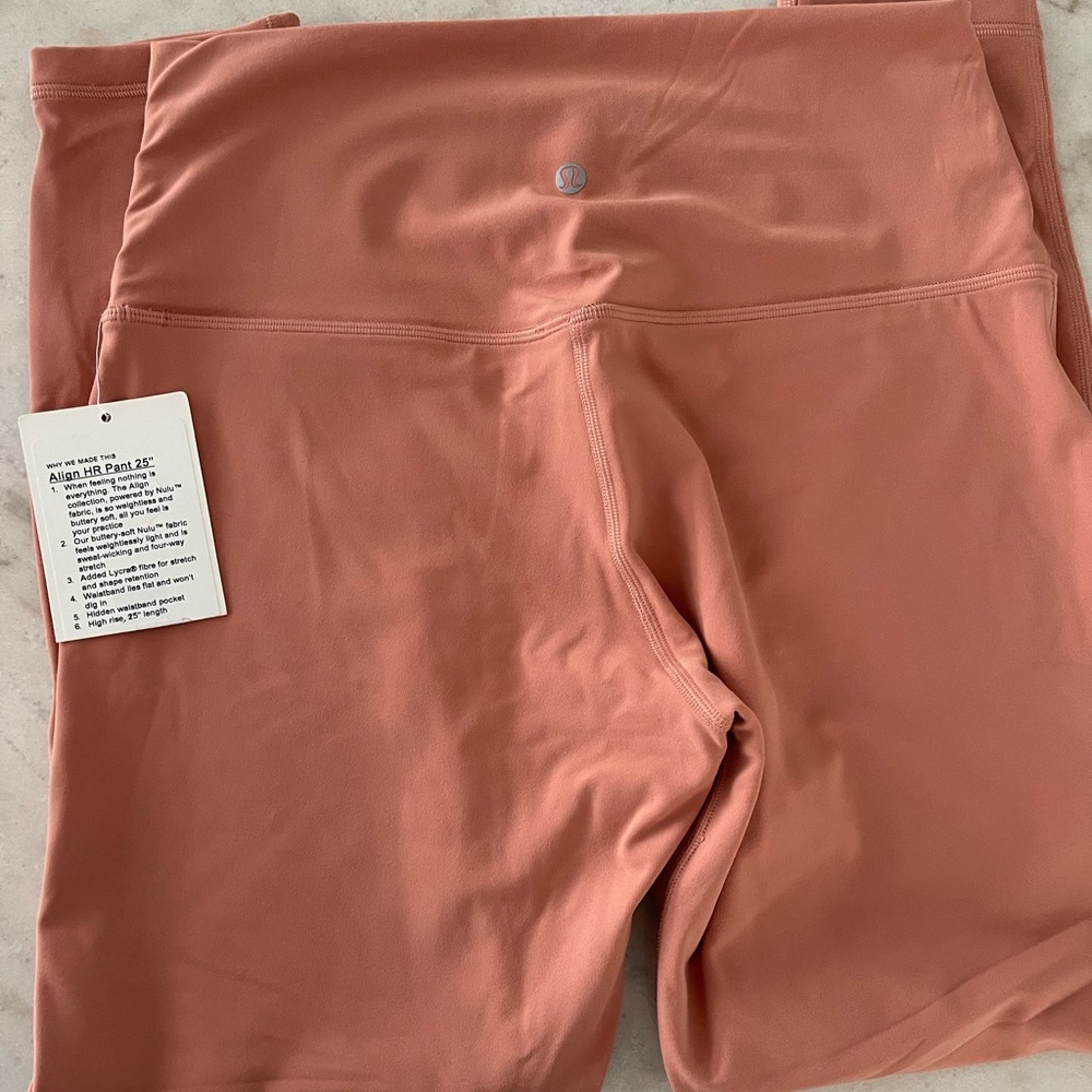 NWT Lululemon Align HR 25” leggings- Beautiful terracota color